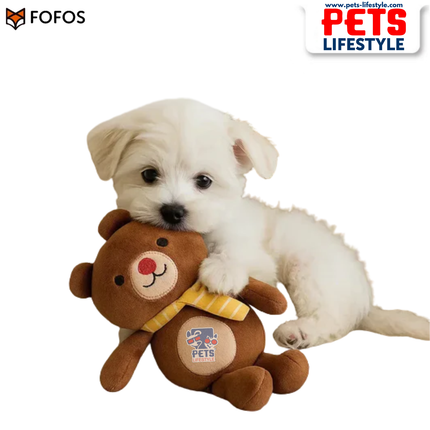 FOFOS Fluffy Puppy Bear Dog Teething Toy
