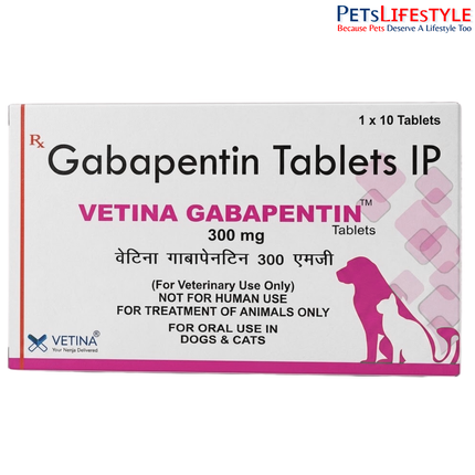 Vetina Gabapentin Tablets 300 mg for Dogs and Cats 10 Tablets