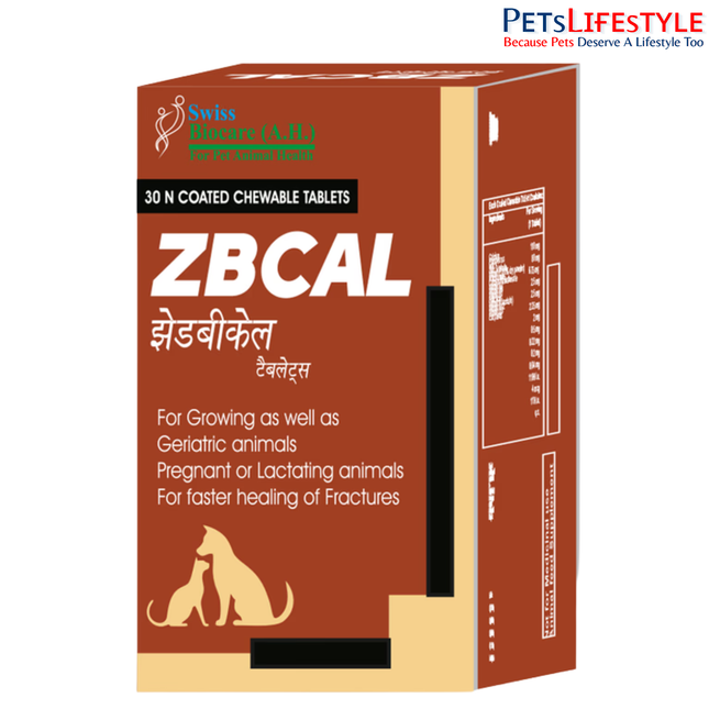ZbCAL Tablets for Dogs & Cats – Advanced Calcium, Phosphorus & Multivitamin Bone Support Supplement 30 Tablets