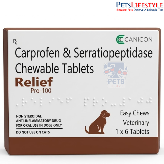 Canicon Relief Pro 100mg Tablets for Dogs | Carprofen Tablets for Pain Relief, Inflammation & Osteoarthritis Support