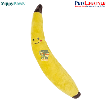 ZippyPaws Jigglerz – Banana  Super Sized Plush Dog Toy with Interactive Jiggler Squeaker