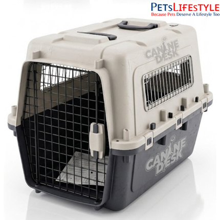 Canine Desk Flight Carrier (24" × 14" × 16") | IATA Approved Airline Travel Crate for Dogs & Cats (Medium)