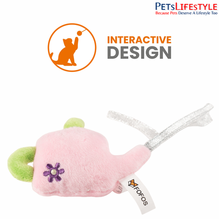 Fofos Watering Can Cat Toy – Soft Plush Toy with US-Grade Catnip & Ribbons for Kittens & Cats