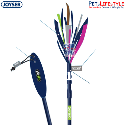 JOYSER Cat Teaser Wand Toy with Paper Ribbons – Blue