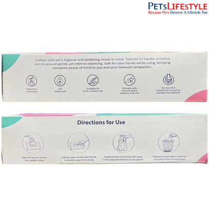 Intas Furwipes Pet Cleansing Wipes (50 wipes)