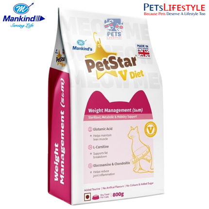 Mankind's PetStar V Diet Weight Management (S&M) Sterilized, Metabolic & Mobility Support For Cats