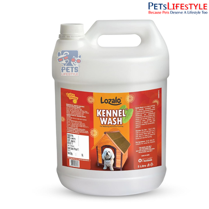 Lozalo Kennel Wash Liquid 5 Litre for Washing Dog Kennel & Flooring, Pet Shops, Veterinary Clinics & Grooming Salons (Red)