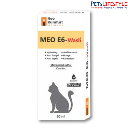 Meo E6 Wash - Broad-Spectrum Medicated Cat Shampoo (60ml)