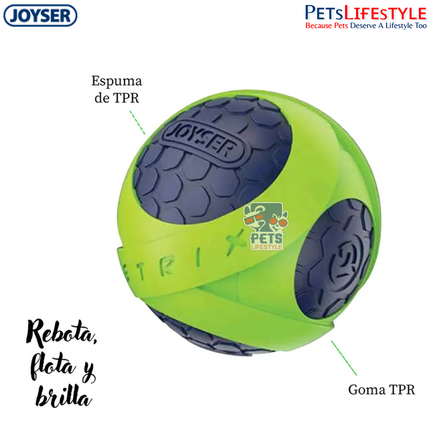 JOYSER Netrix Ball Durable TPR & Foam Rubber Dog Toy – Green/Blue (M)