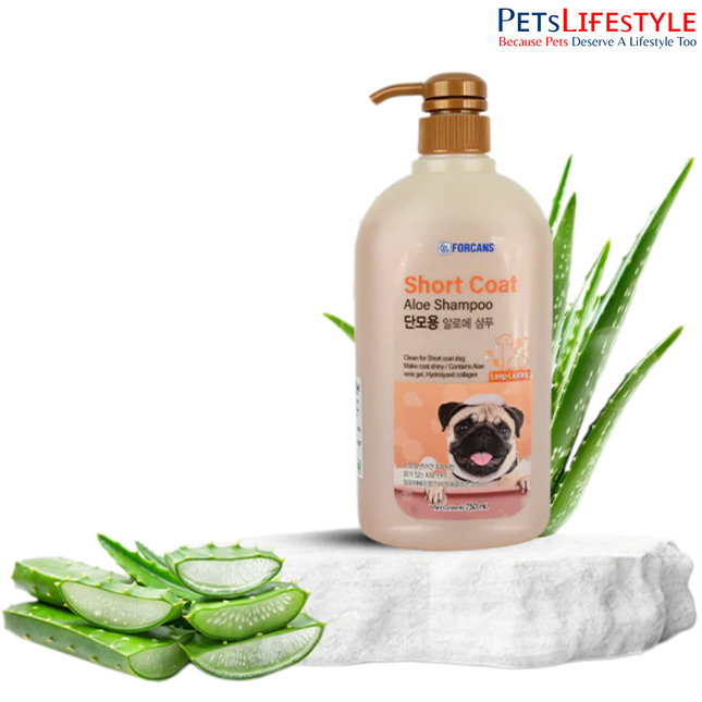 Forcans Short Coat Aloe Dog Shampoo 750 ml – Aloe Vera Nourishing Shampoo for Short-Haired Dogs