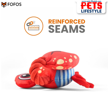 FOFOS Sealife Toy Crab – Durable Plush Dog Toy with Rope Hands & Squeaker