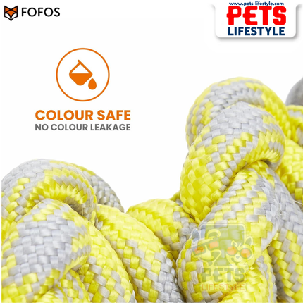FOFOS Flossy Rope Dog Toy Y/G Toy – Rope Tug Moderate Chewer