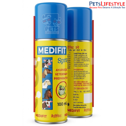 MEDIFIT Herbal Vet Spray – Veterinary Herbal Wound Care & Joint Support Spray | For Minor Wounds, Skin Irritation, Insect Bites & Joint Comfort | 100 ml