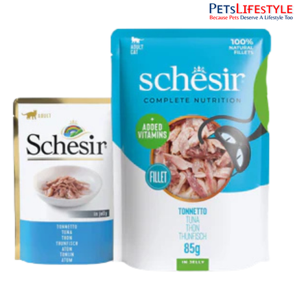 Schesir Tuna Jelly Adult Cat Wet Food Pouch - 85 g