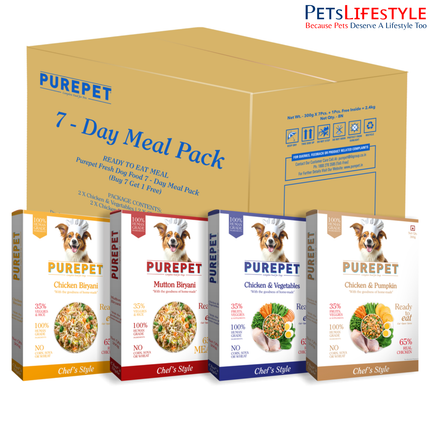 Purepet Fresh Wet Dog Food Day Meal Pack of 7 Biryanis (7 x 100g)