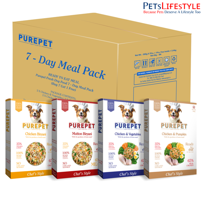 Purepet Fresh Wet Dog Food Combo Pack of 7 Biryanis (7 x 300g)