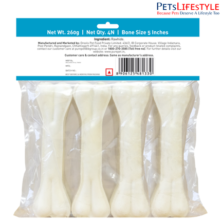 Purepet Pressed Chew Bones Dog Treats 5 Inch (12.7 cm)