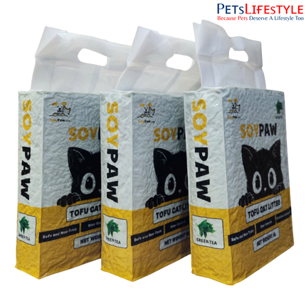 SoyPaw Green Tea Soybean Cat Litter 6L – Natural Clumping Dust-Free Tofu Cat Litter