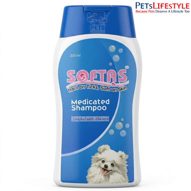 Intas Softas Tick & Flea Medicated Shampoo for Dogs