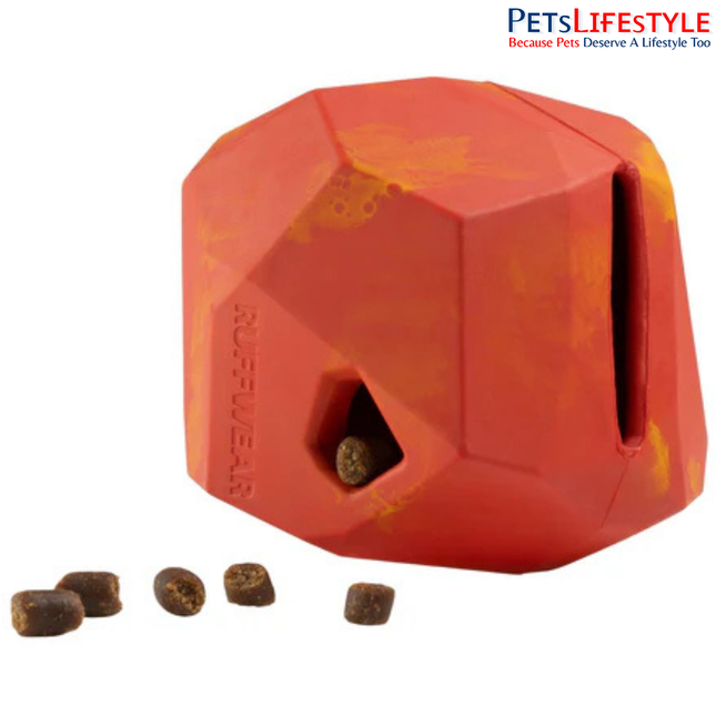 Ruffwear Gnawt a Rock Red Sumac | Natural Rubber Treat Dispensing Interactive Dog Toy