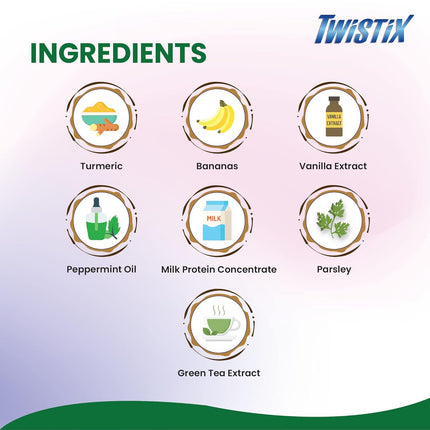 Twistix Canister Twisted Dental Dog Treats – Yogurt & Banana Flavor Daily Dental Chews for Small Dogs | 50 Sticks