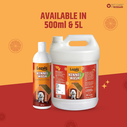 Lozalo Kennel Wash Liquid 5 Litre for Washing Dog Kennel & Flooring, Pet Shops, Veterinary Clinics & Grooming Salons (Red)