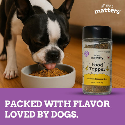 All That Matters Chicken Kheema Dry Food Topper for Dogs – Real Chicken, Grain-Free, No Fillers, High-Protein Meal Enhancer, Adds Taste & Nutrition to Daily Dog Food, 70g