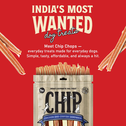 Chip Chops Chicken & Codfish Sandwich Dog Treats 250g