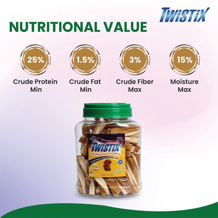 Twistix Canister Twisted Dental Dog Treats – Yogurt & Banana Flavor Daily Dental Chews for Small Dogs | 50 Sticks
