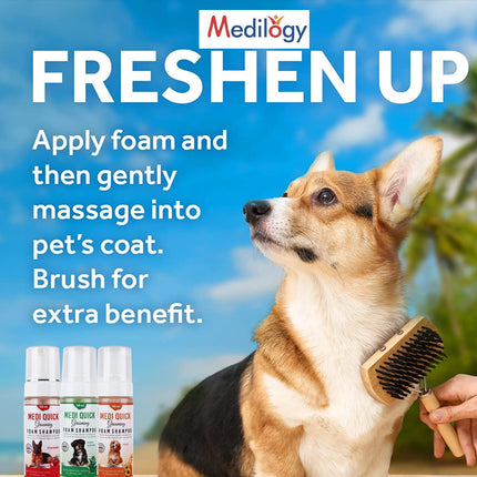 Mediloogy MediQuick Peach Dry Shampoo Waterless Shampoo & Dry Bath For Pets-150 ml