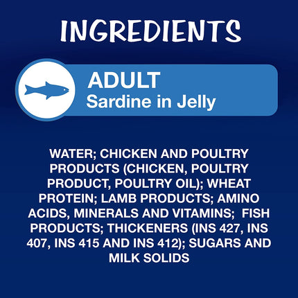 Felix Wet Food for Adult Cats Complete and Balanced Cat Food Sardine Flavour