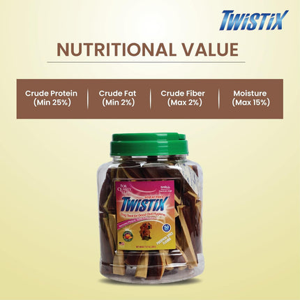 Twistix Canister Pumpkin Small 50 Sticks – Digestive Support & Dental Care Dog Chews 500g