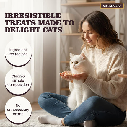 Cataholic Chicken with Shrimp Chips Cat Treats, High Protein Crunchy Snacks, Natural Training & Reward Treats for All Cat Breeds, 50 g