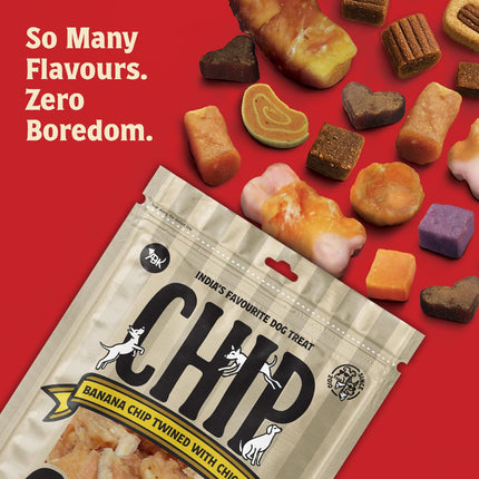 Chip Chops Banana Chicken Dog Treats High Protein Natural Dog Snacks for Training & Reward Low Fat Healthy Dog Treats for All Breeds Tasty Chewy Dog Snacks with Real Chicken