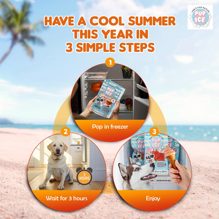 Pup Ice Ready to Freeze Waffle Cone Dog Treats – Strawberry Flavour (110g x 2)