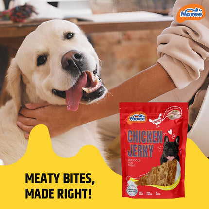 Novee Chicken Jerky Sasami Steak Dog Treats – High Protein Real Chicken Jerky | Gluten-Free Natural Dog Chews for Training & Rewards | 65g