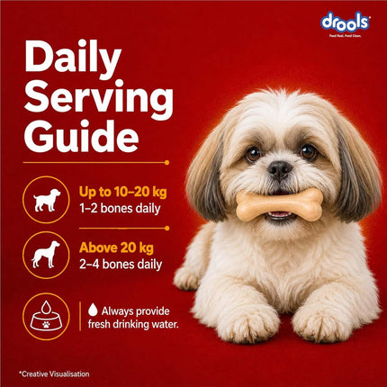 Drools Calcium Milk Bone Dog Treats – Carrot Flavour | Calcium-Rich Dental Chews for Strong Bones & Healthy Teeth