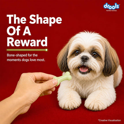Drools Calcium Milk Bone Dog Treats – Spinach Flavour | Calcium-Rich Dental Chews for Strong Bones & Healthy Teeth