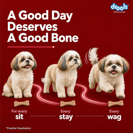 Drools Calcium Milk Bone Dog Treats – Liver Flavour | Calcium-Rich Dental Chews for Strong Bones & Healthy Teeth | 300g & 600g
