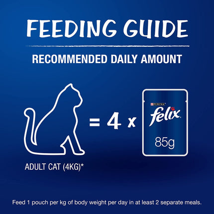 Felix Wet Food for Adult Cats Complete and Balanced Cat Food Sardine Flavour