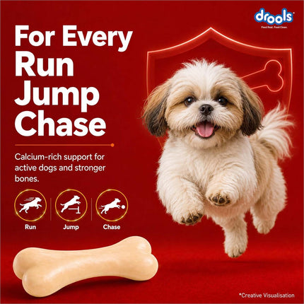Drools Calcium Milk Bone Dog Treats – Carrot Flavour | Calcium-Rich Dental Chews for Strong Bones & Healthy Teeth