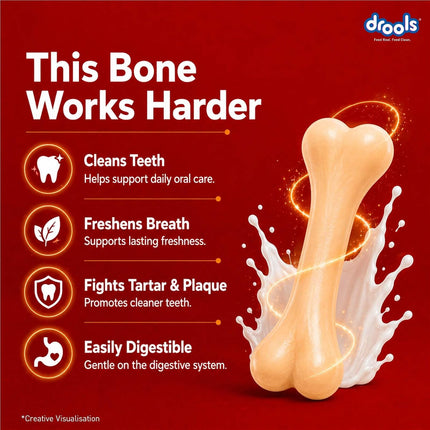 Drools Calcium Milk Bone Dog Treats – Carrot Flavour | Calcium-Rich Dental Chews for Strong Bones & Healthy Teeth