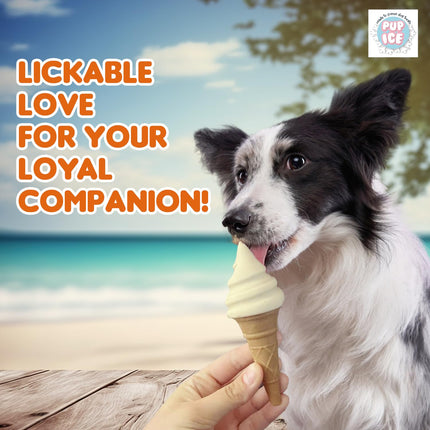 Pup Ice Ready-to-Freeze Waffle Cone Dog Treats – Vanilla & Peanut Butter Combo Pack (110g x 2)