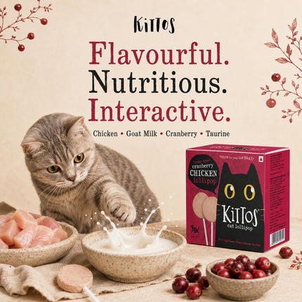 Kittos Cat Lollipops Cranberry & Chicken – Treat for Cats
