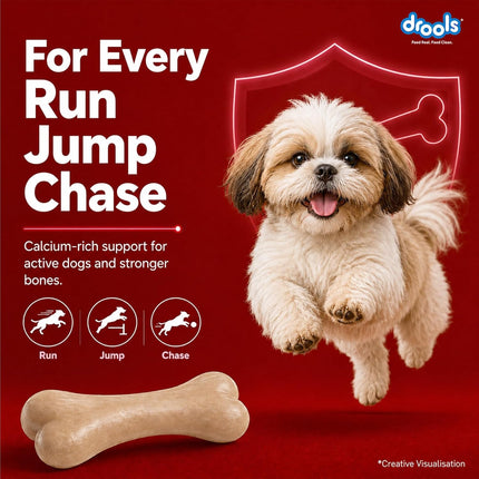 Drools Calcium Milk Bone Dog Treats – Liver Flavour | Calcium-Rich Dental Chews for Strong Bones & Healthy Teeth | 300g & 600g