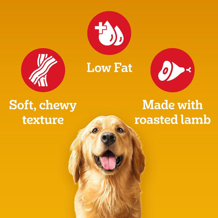 Pedigree Tasty Jerky Adult Dog Treat – Roasted Lamb Flavour | High-Protein, Low-Fat Soft Chewy Treat | 70 g