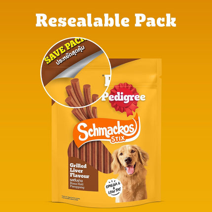 Pedigree Schmackos Stix Grilled Liver Flavour Dog Treat 300 g