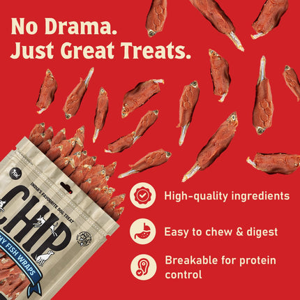 Chip Chops Crunchy Fish Wraps with Duck Dog Treats 70gm