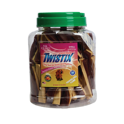 Twistix Canister Pumpkin Small 50 Sticks – Digestive Support & Dental Care Dog Chews 500g