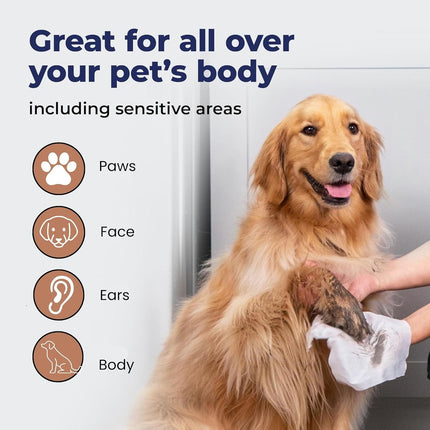 Biodegradable Pet Wipes for Dogs & Cats – 100 Pcs | Heavy Duty 100% Cotton Pet Sheets with Fresh Apple Scent